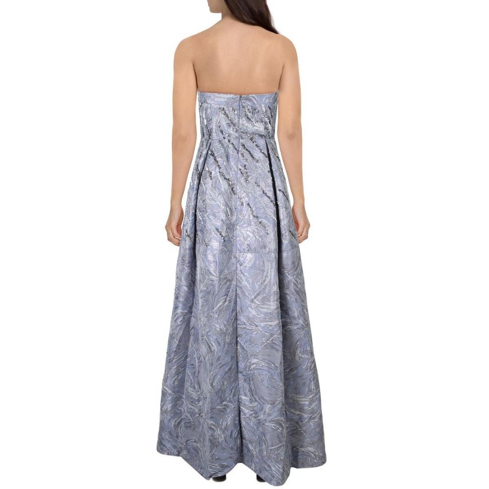 AIDAN MATTOX JACQUARD STRAPLESS FORMAL DRESS - Picture 2 of 14